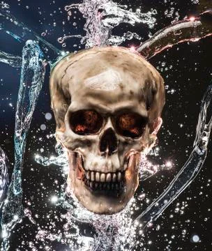 Skull splash Foto stock