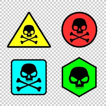 Skull sticker icon set Stock Illustration