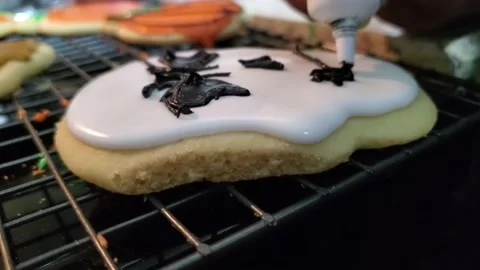 Skull Sugar Cookie Icing Stock Footage 213751643