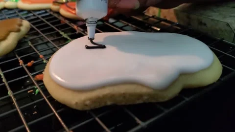 Skull Sugar Cookie Icing Stock Footage 213752028