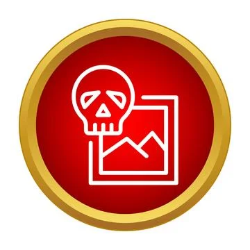 Skull symbol on image icon indicating danger イラスト素材