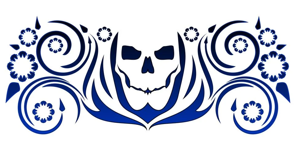 Skull tattoo design Stock Illustration