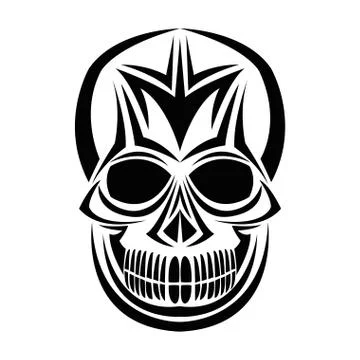 Skull tattoo face design Illustrazione stock