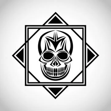 Skull tattoo face design Stock Illustration