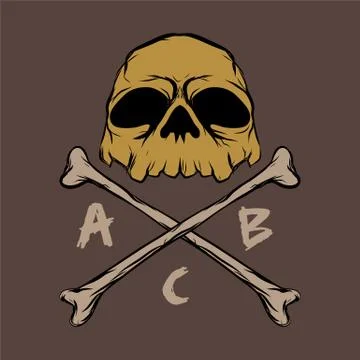 Skull tattoo logo Stock Illustration