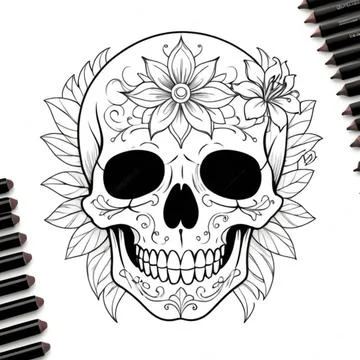 Skull Tattoos Stock Illustration