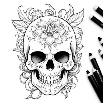 Skull Tattoos Stock Illustration