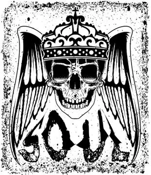 Skull Tee Graphic Design Stock Illustration