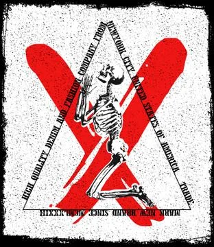 Skull Tee Graphic Design Stock Illustration