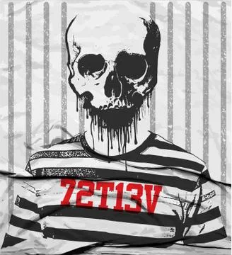 Skull tee graphic design Stock Illustration