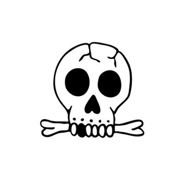 Skull traditional tattoo flash, vector illustration Stock Illustration
