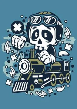 Skull Train Stock Illustration