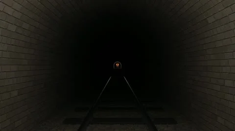 Skull train moves down a tunnel. Stock Footage 12036052