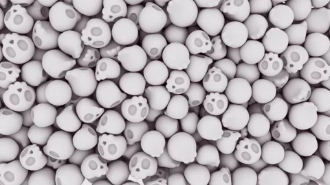 Skull Transition on Alpha Channel Stock Footage 252631654