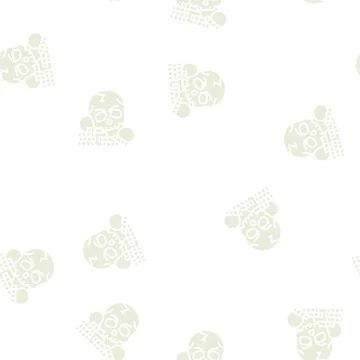 Skull treasure glyph seamless pattern Stock Illustration