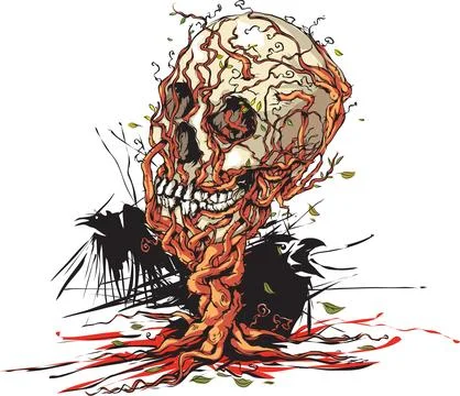 Skull tree Stock Illustration