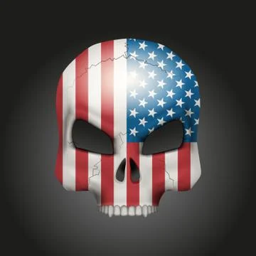 Skull with USA flag Stock Illustration
