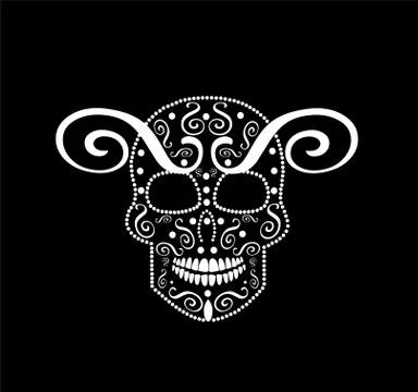 Skull vector Aries with horns vector Ilustración de archivo