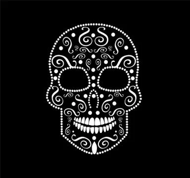 Skull vector background with ornament details Stock Illustration