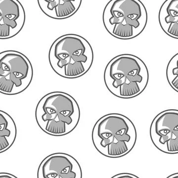 Skull vector seamless pattern Stock Illustration