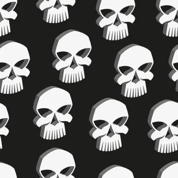 Skull vector seamless pattern Stock Illustration