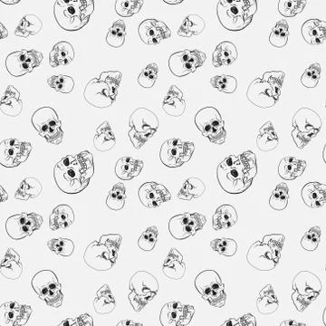 Skull vector seamless pattern or texture Stock Illustration