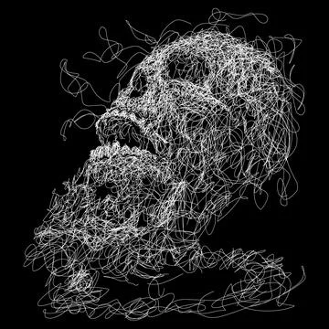 Skull vector sketch illustration Stock Illustration