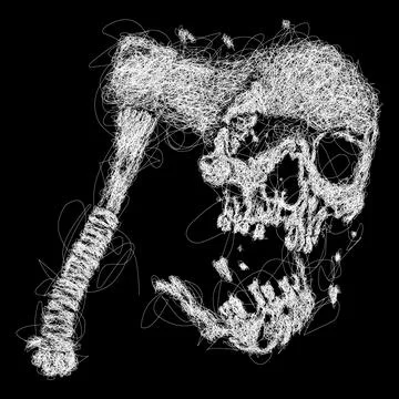 Skull vector sketch illustration Stock Illustration