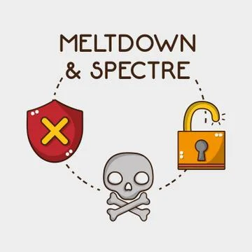 Skull warning and securty digital padlock Stock Illustration