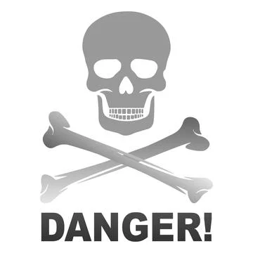 Skull warning sign. Danger. Vector illustration Stock Illustration