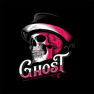 A skull wearing a top hat Stock Illustration