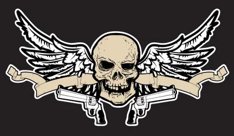 Skull with wings Stock Illustration