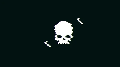 Skullhead Icon With Technology Glitch Fx Stock Footage 133586311