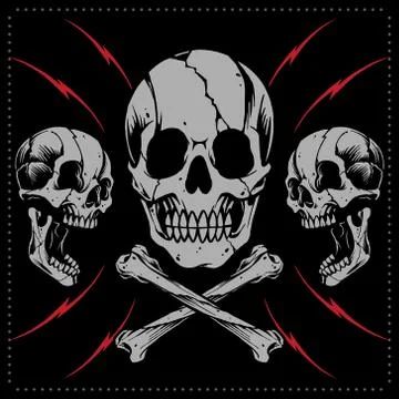 Skulls and bone cross Stock Illustration