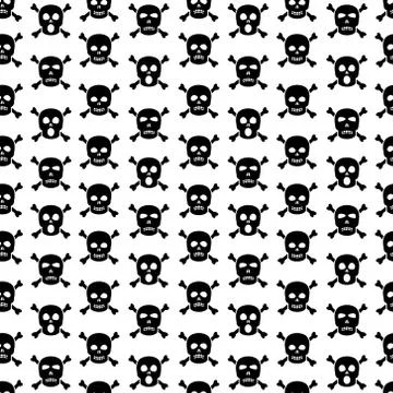 Skulls and crossbones seamless pattern Stockillustratie