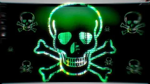 Skulls from Computer Code Stock Illustration