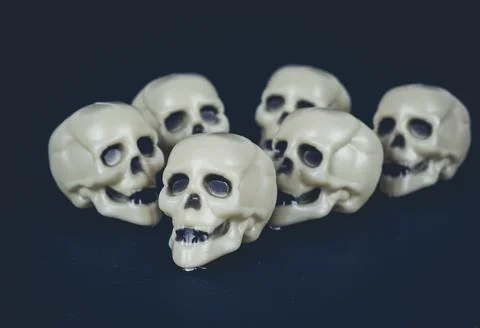 Skulls on dark background Stock Photos