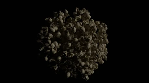 Skulls Expanding No Rotation Stock Footage 67167386