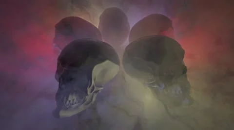 Skulls in fog Stock Footage 48311955