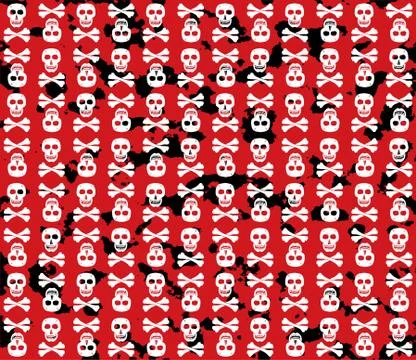 Skulls grunge background. Illustrazione stock
