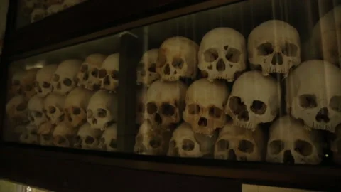 Skulls at Killing Fields3 Stock Footage 130557677