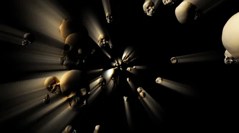 Skulls in Light Rays Looping Animated Background Video stock 985071