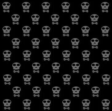 Skulls pattern, abstract seamless texture. Illustrazione stock