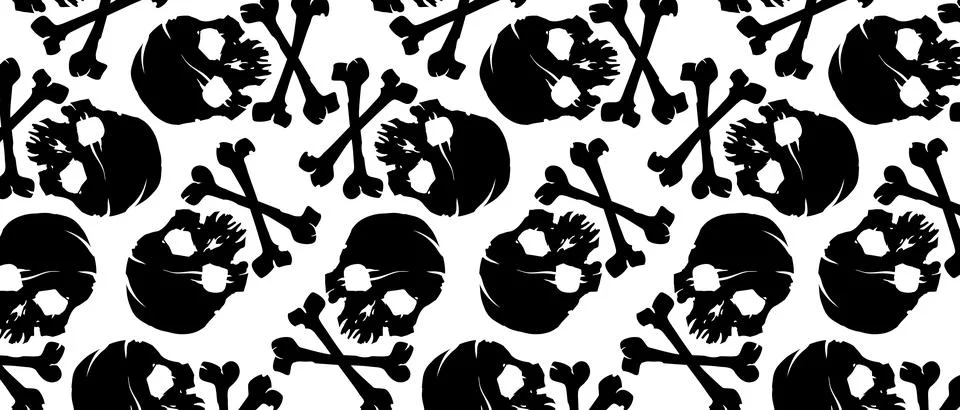 Skulls pattern on background. Backdrop for halloween cover.  Stock Illustration