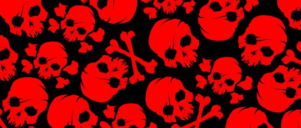 Skulls pattern on background. Backdrop for halloween cover.  Stock Illustration
