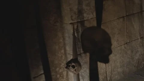Skulls on pikes temple sacrifice Stock Footage 241602400