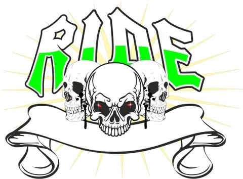 Skulls ride Stock Illustration