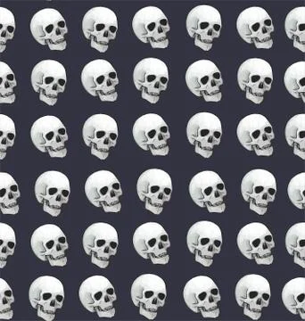 Skulls seamless pattern Stock Illustration