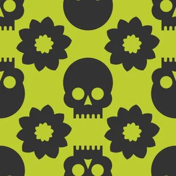 Skulls seamless pattern Stock Illustration