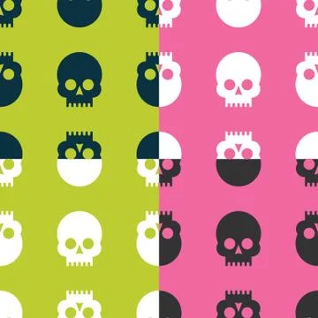 Skulls seamless pattern Stock Illustration